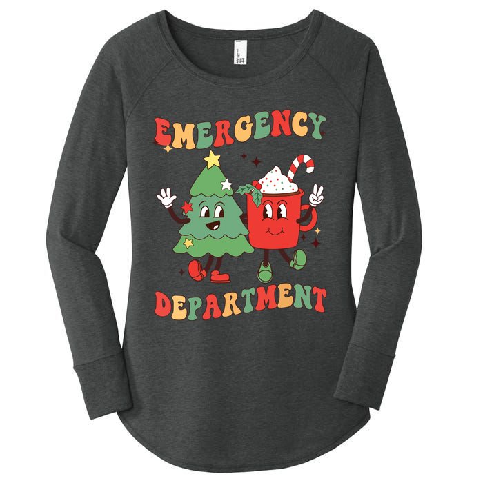 Retro Emergency Department Er Nurse Christmas Emergency Room Women's Perfect Tri Tunic Long Sleeve Shirt