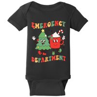 Retro Emergency Department Er Nurse Christmas Emergency Room Baby Bodysuit