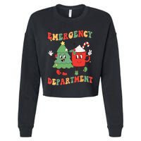 Retro Emergency Department Er Nurse Christmas Emergency Room Cropped Pullover Crew