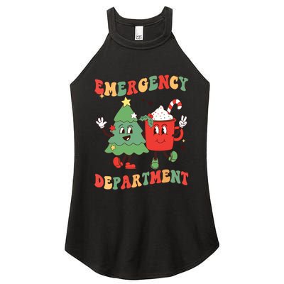 Retro Emergency Department Er Nurse Christmas Emergency Room Women's Perfect Tri Rocker Tank