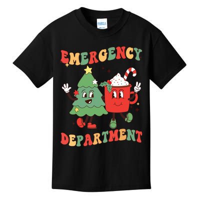 Retro Emergency Department Er Nurse Christmas Emergency Room Kids T-Shirt