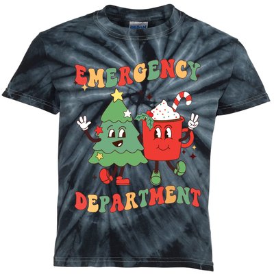 Retro Emergency Department Er Nurse Christmas Emergency Room Kids Tie-Dye T-Shirt