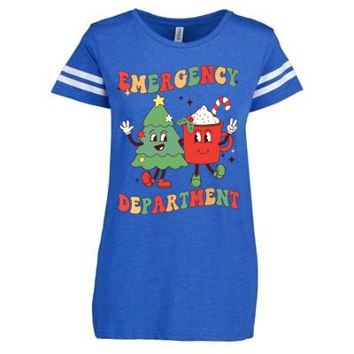 Retro Emergency Department Er Nurse Christmas Emergency Room Enza Ladies Jersey Football T-Shirt