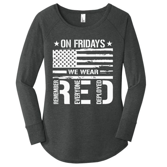 Remember Everyone Deployed On Friday We Wear Red Women's Perfect Tri Tunic Long Sleeve Shirt