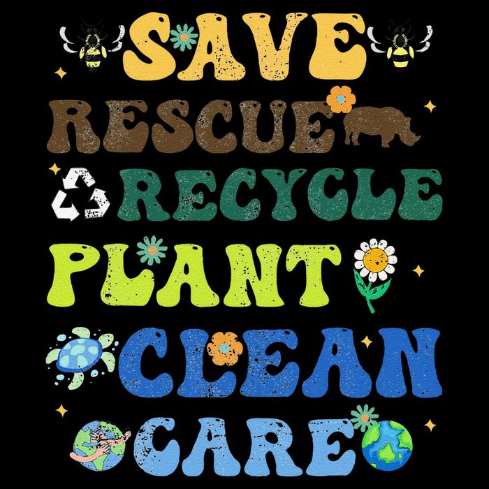 Retro Earth Day Save Bees Rescue Animals Recycle Plastics Impact Tech Backpack