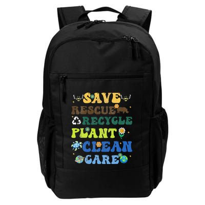 Retro Earth Day Save Bees Rescue Animals Recycle Plastics Backpack