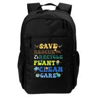Retro Earth Day Save Bees Rescue Animals Recycle Plastics Backpack