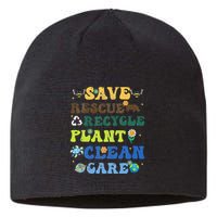 Retro Earth Day Save Bees Rescue Animals Recycle Plastics Sustainable Beanie
