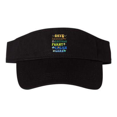 Retro Earth Day Save Bees Rescue Animals Recycle Plastics Visor