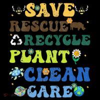 Retro Earth Day Save Bees Rescue Animals Recycle Plastics Zip Tote Bag