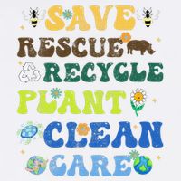 Retro Earth Day Save Bees Rescue Animals Recycle Plastics Garment-Dyed Sweatshirt