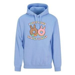 Retro Easter Day Bunny Kisses Easter Wishes Funny Donut Unisex Surf Hoodie