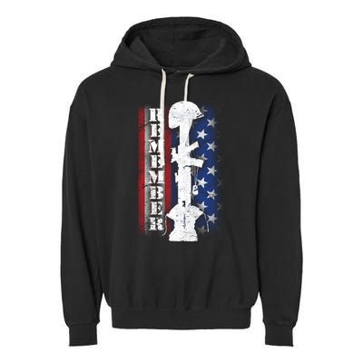 Remember The Fallen Flag Garment-Dyed Fleece Hoodie