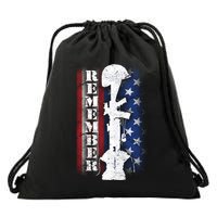Remember The Fallen Flag Drawstring Bag