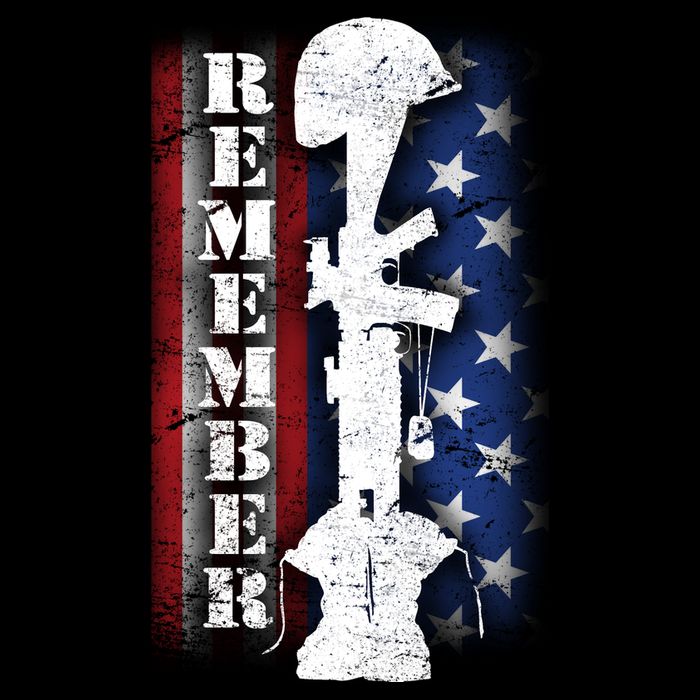Remember The Fallen Flag Drawstring Bag