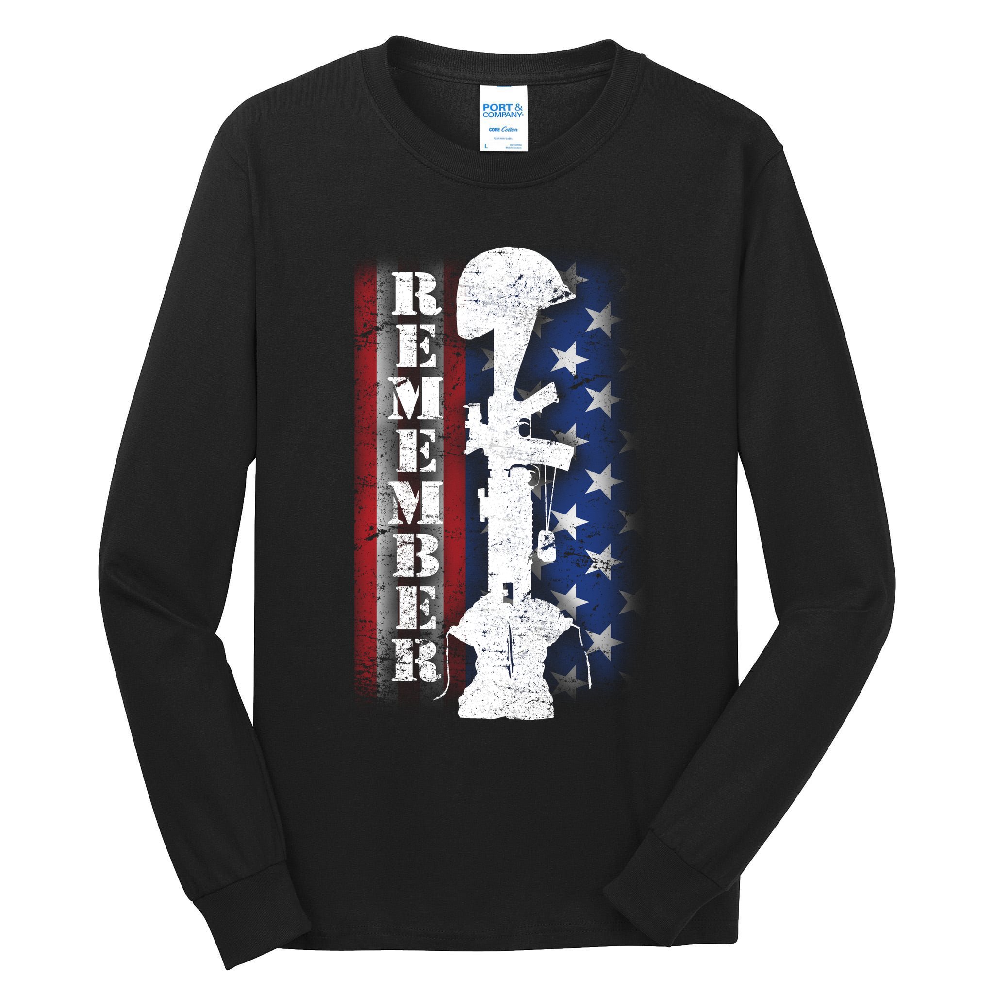 Remember The Fallen Flag Tall Long Sleeve T-Shirt