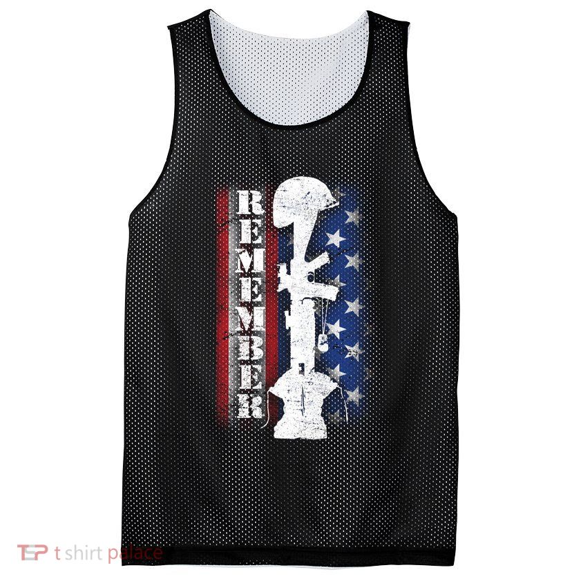 Remember The Fallen Flag Mesh Reversible Basketball Jersey Tank