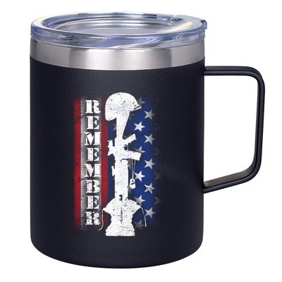 Remember The Fallen Flag 12oz Stainless Steel Coffee Mug