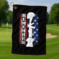 Remember The Fallen Flag Golf Towel