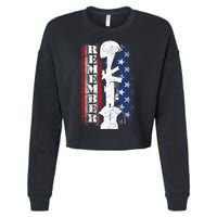 Remember The Fallen Flag Cropped Pullover Crew