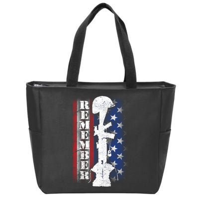 Remember The Fallen Flag Zip Tote Bag