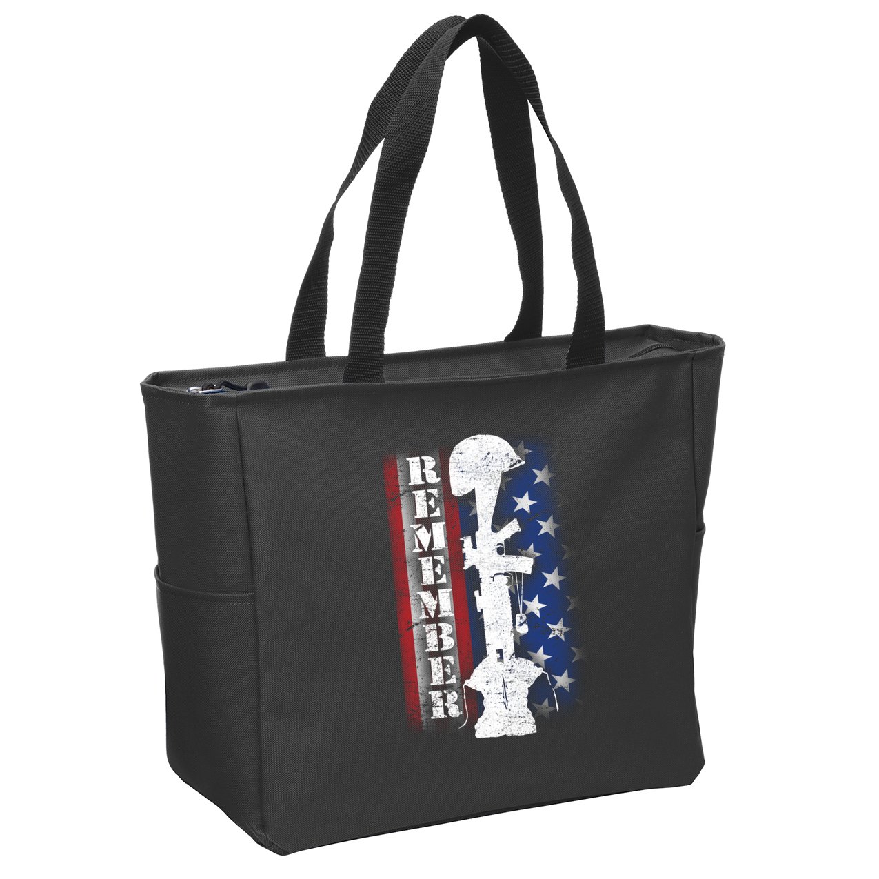 Remember The Fallen Flag Zip Tote Bag