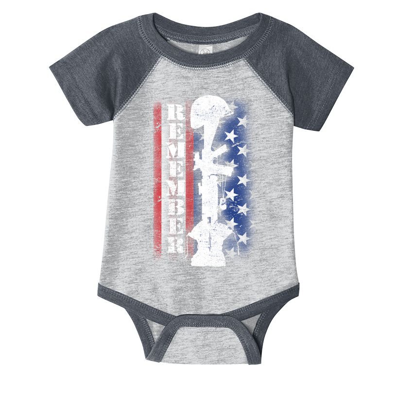 Remember The Fallen Flag Infant Baby Jersey Bodysuit