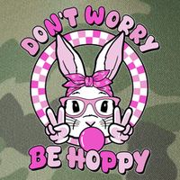Retro Easter Dont Worry Be Hoppy Easter Bunny Rabbit Legacy Tie Dye Trucker Hat
