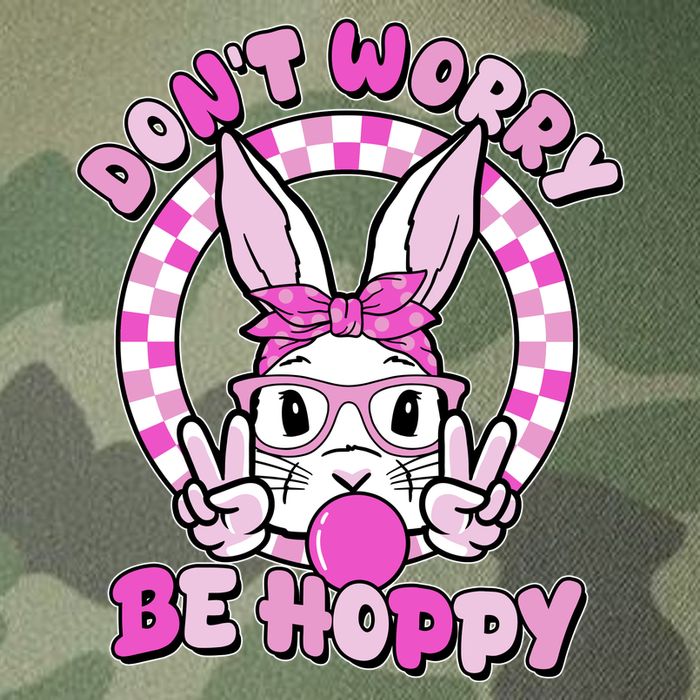 Retro Easter Dont Worry Be Hoppy Easter Bunny Rabbit Legacy Tie Dye Trucker Hat