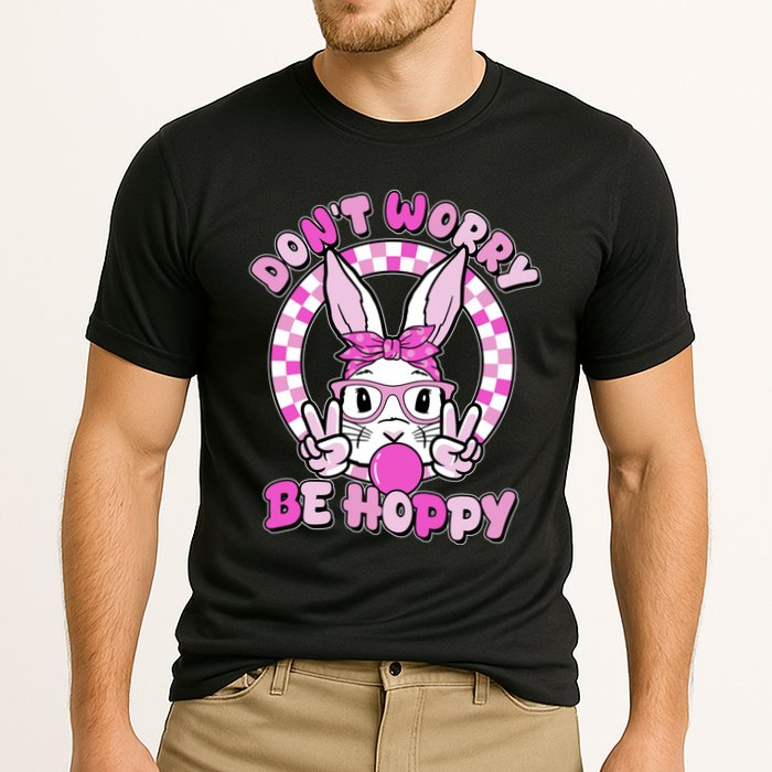 Retro Easter Dont Worry Be Hoppy Easter Bunny Rabbit Performance Shirt