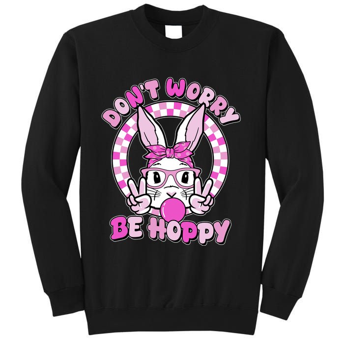 Retro Easter Dont Worry Be Hoppy Easter Bunny Rabbit Sweatshirt