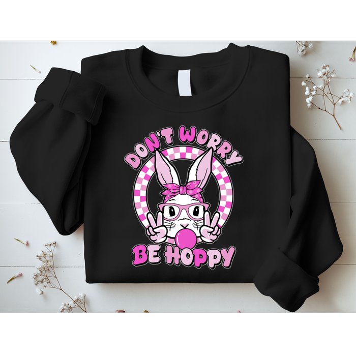 Retro Easter Dont Worry Be Hoppy Easter Bunny Rabbit Sweatshirt