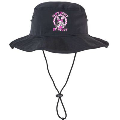 Retro Easter Dont Worry Be Hoppy Easter Bunny Rabbit Bucket Hat