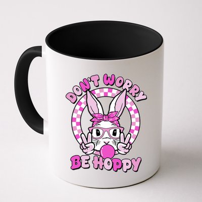 Retro Easter Dont Worry Be Hoppy Easter Bunny Rabbit Mug
