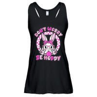 Retro Easter Dont Worry Be Hoppy Easter Bunny Rabbit Ladies Essential Flowy Tank