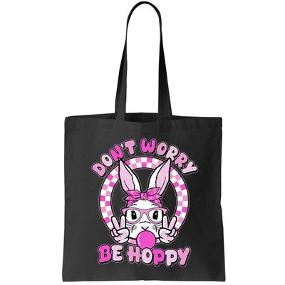 Retro Easter Dont Worry Be Hoppy Easter Bunny Rabbit Bag