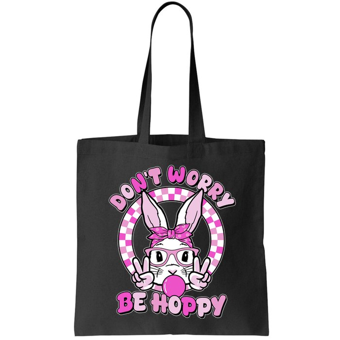 Retro Easter Dont Worry Be Hoppy Easter Bunny Rabbit Bag