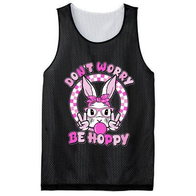 Retro Easter Dont Worry Be Hoppy Easter Bunny Rabbit Mesh Reversible Basketball Jersey Tank