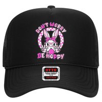 Retro Easter Dont Worry Be Hoppy Easter Bunny Rabbit Hat