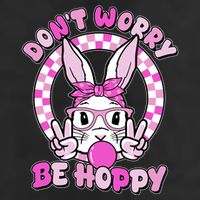 Retro Easter Dont Worry Be Hoppy Easter Bunny Rabbit Hat