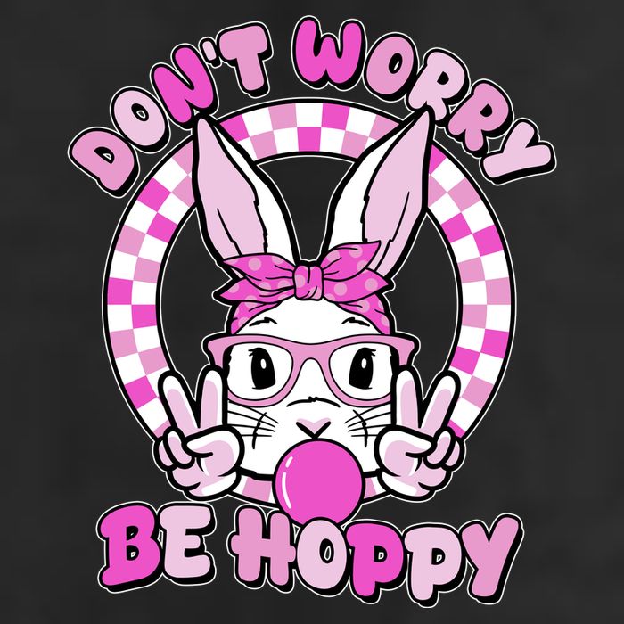 Retro Easter Dont Worry Be Hoppy Easter Bunny Rabbit Hat