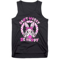 Retro Easter Dont Worry Be Hoppy Easter Bunny Rabbit Tank Top