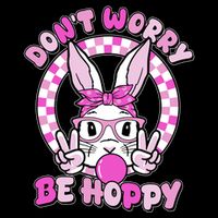 Retro Easter Dont Worry Be Hoppy Easter Bunny Rabbit Tank Top