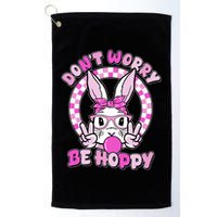 Retro Easter Dont Worry Be Hoppy Easter Bunny Rabbit Golf Towel