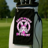 Retro Easter Dont Worry Be Hoppy Easter Bunny Rabbit Golf Towel
