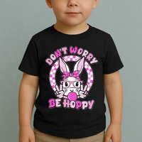 Retro Easter Dont Worry Be Hoppy Easter Bunny Rabbit Toddler T-Shirt