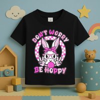 Retro Easter Dont Worry Be Hoppy Easter Bunny Rabbit Toddler T-Shirt