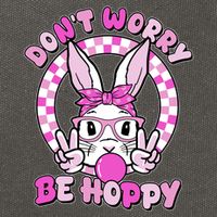 Retro Easter Dont Worry Be Hoppy Easter Bunny Rabbit Cotton Canvas Backpack
