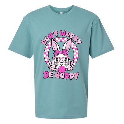 Retro Easter Dont Worry Be Hoppy Easter Bunny Rabbit Sueded Cloud Jersey T-Shirt