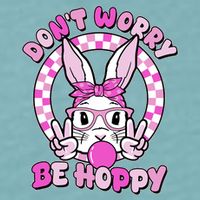 Retro Easter Dont Worry Be Hoppy Easter Bunny Rabbit Sueded Cloud Jersey T-Shirt